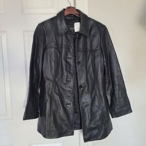 Wilsons leather black jacket Thinsulate Liner - Men’s Medium 4 buttons